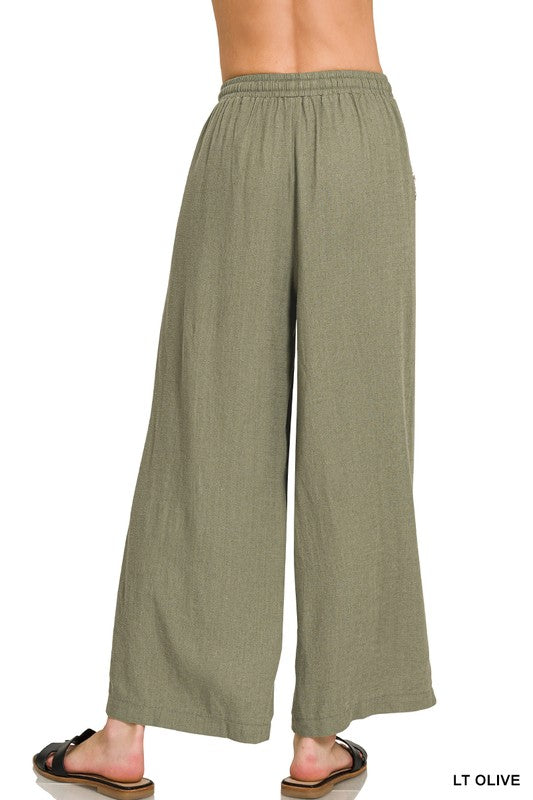 Breeze Wide-Leg Linen Blend Pants - FINAL SALE