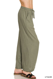 Breeze Wide-Leg Linen Blend Pants - FINAL SALE