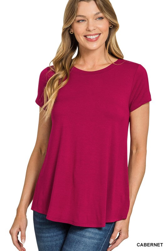 Flow Round Hem Rayon Top