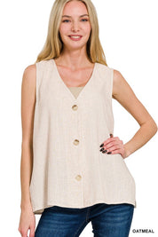 Solana Linen Vest - FINAL SALE