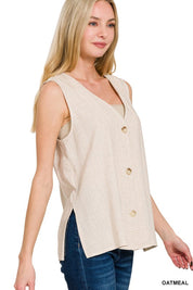 Solana Linen Vest - FINAL SALE