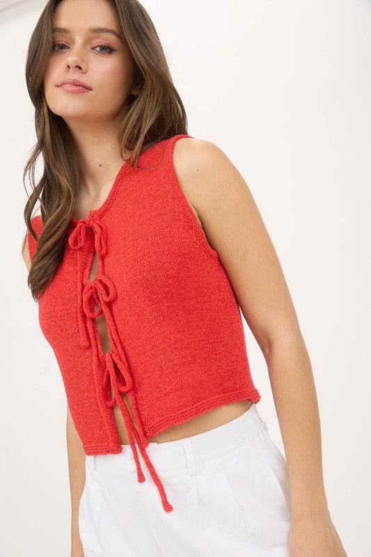 Juno Tie Front Vest - FINAL SALE