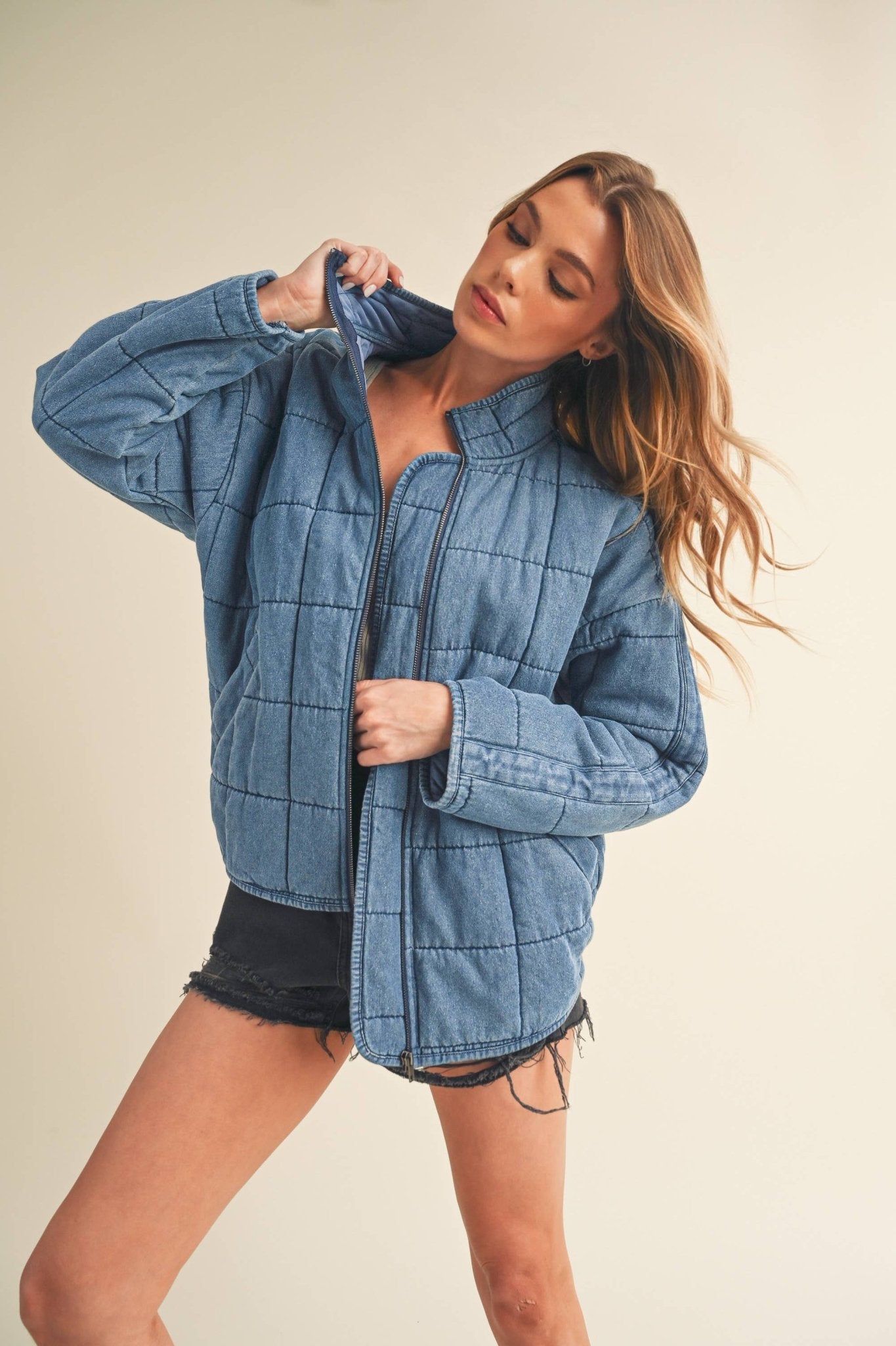 Fae Denim Quilted Jacket - Style Bar