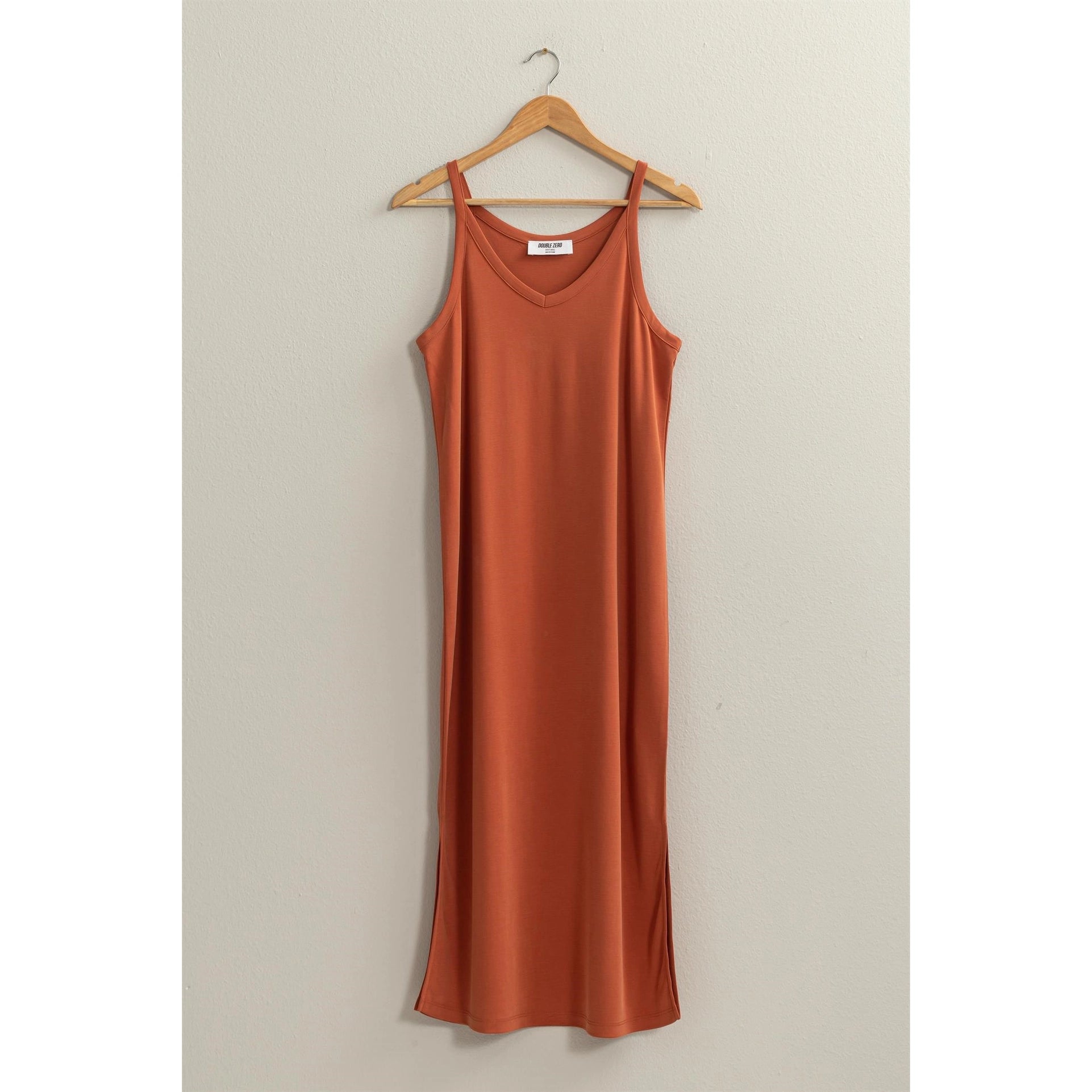 Robin V-Neck Midi Dress FINAL SALE Baked Clay Small