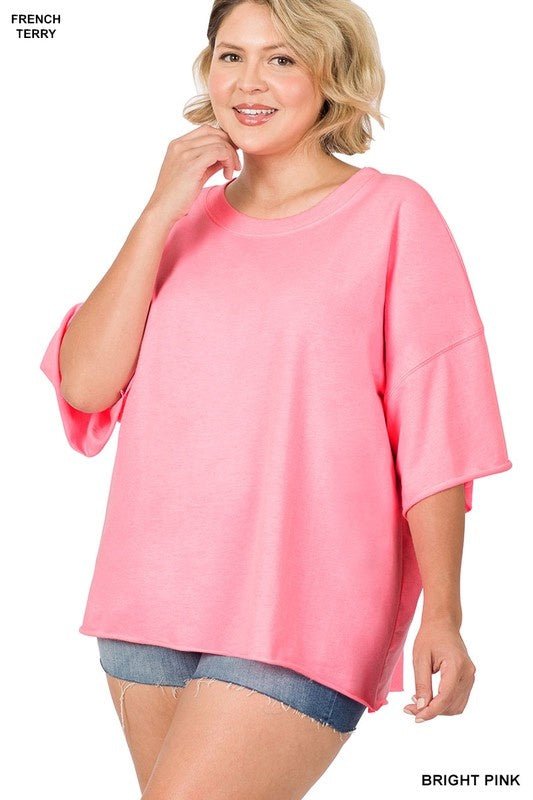 Curve French Terry Drop Shoulder Top - Style Bar