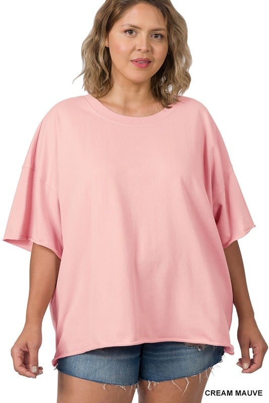 Curve French Terry Drop Shoulder Top - Style Bar