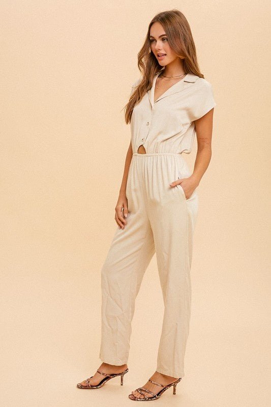 Shona Collared Jumpsuit - Style Bar