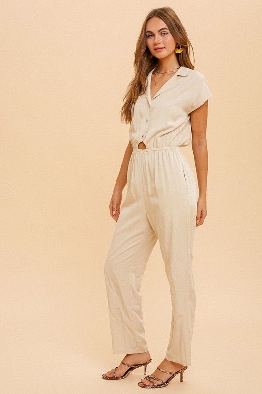 Shona Collared Jumpsuit - Style Bar