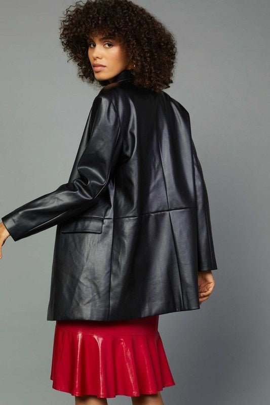 Stevie Faux Leather Blazer - Style Bar