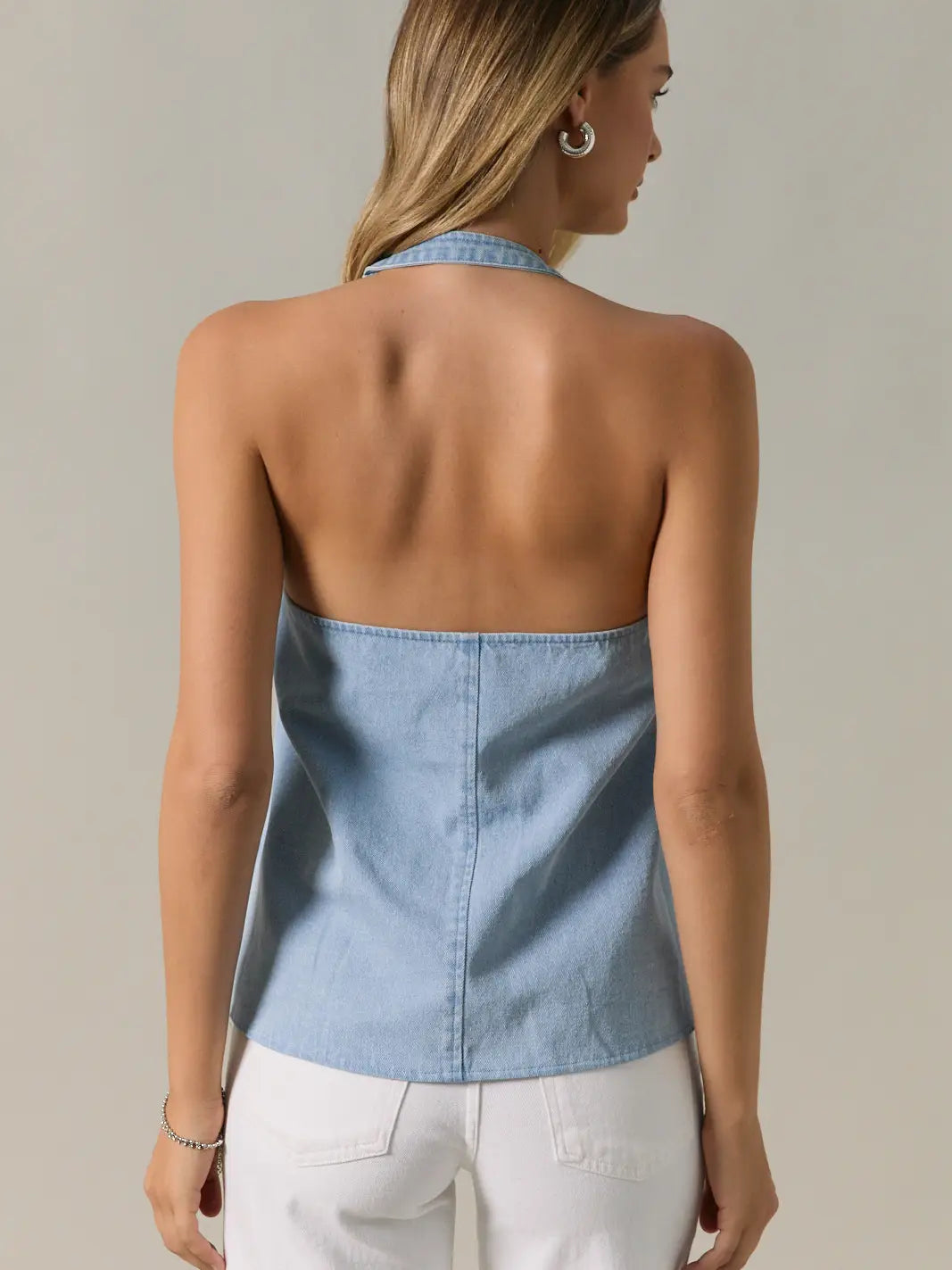 Coastal Denim Halter Vest