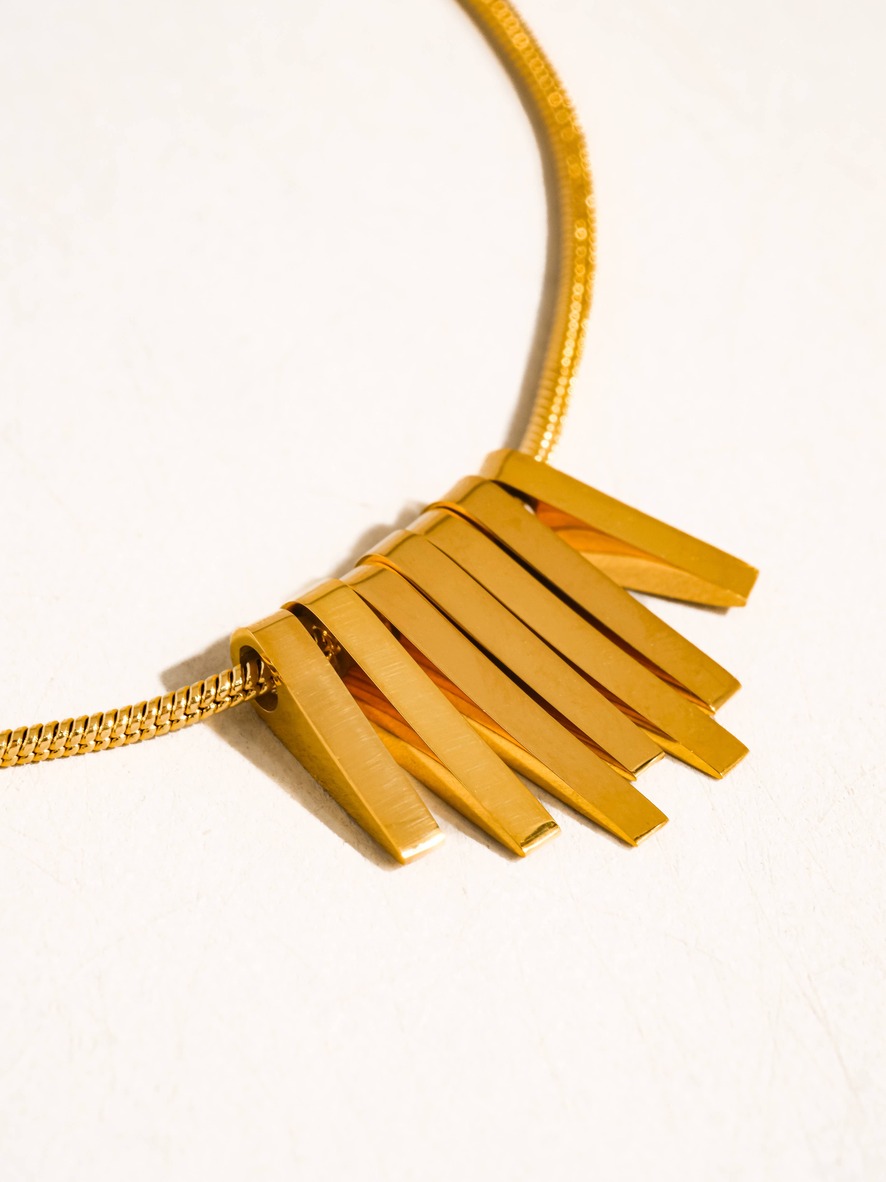 Lorraine 18K Gold Non-Tarnish Minimalist Bar Necklace