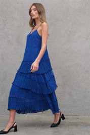 Celeste Asymmetrical Pleat Dress
