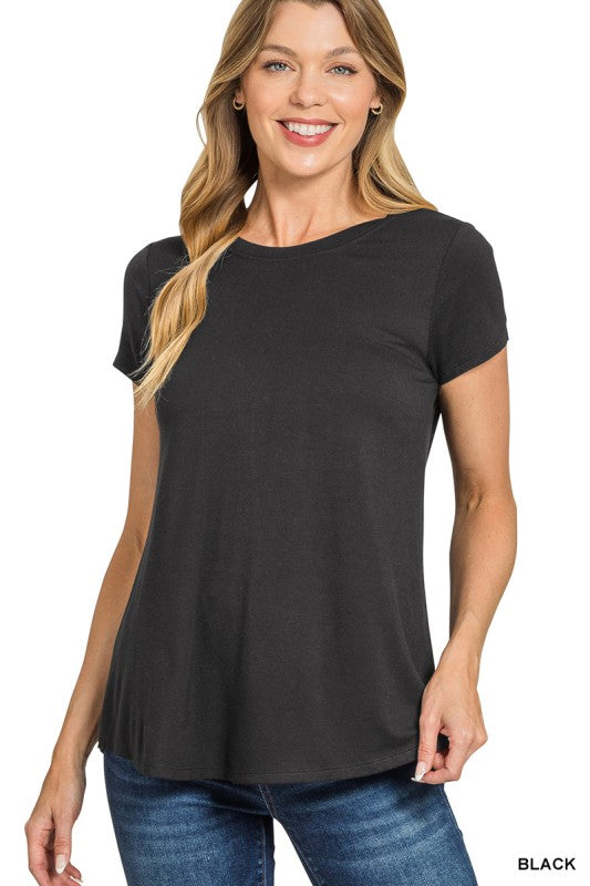 Flow Round Hem Rayon Top