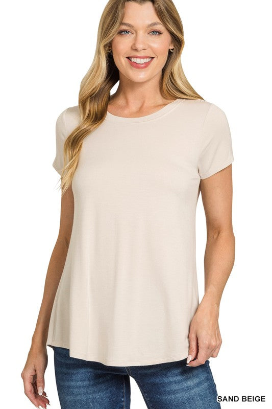 Flow Round Hem Rayon Top
