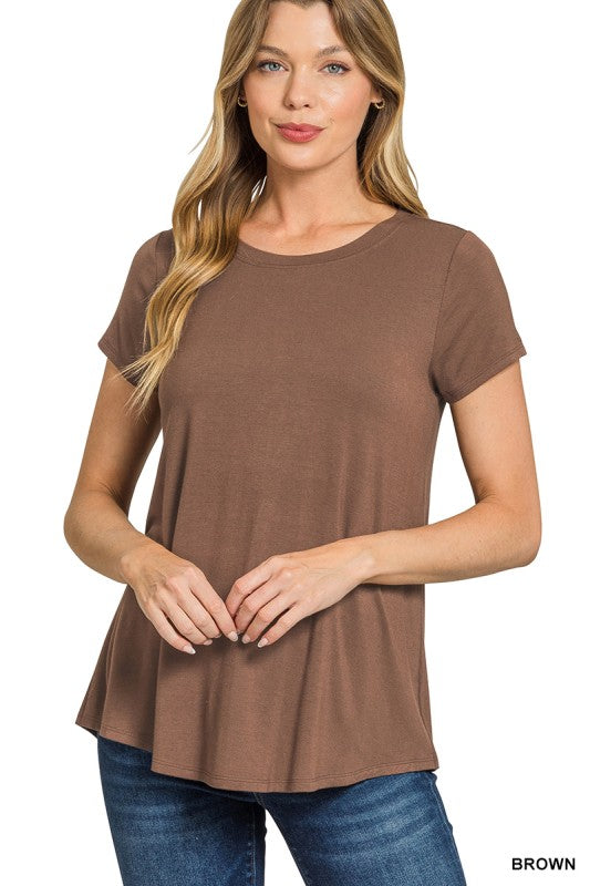 Flow Round Hem Rayon Top