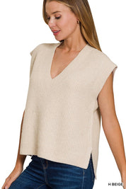 Drift Oversized Sweater Vest with Side Slit