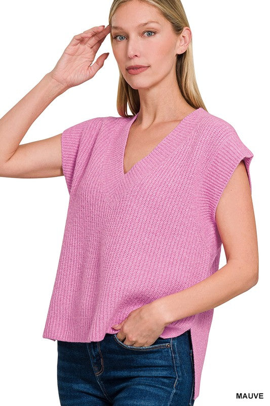 Drift Oversized Sweater Vest with Side Slit