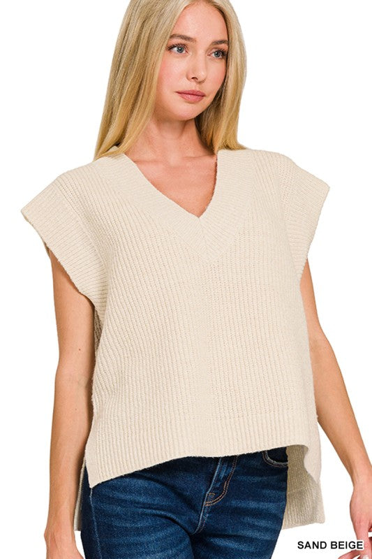 Drift Oversized Sweater Vest with Side Slit