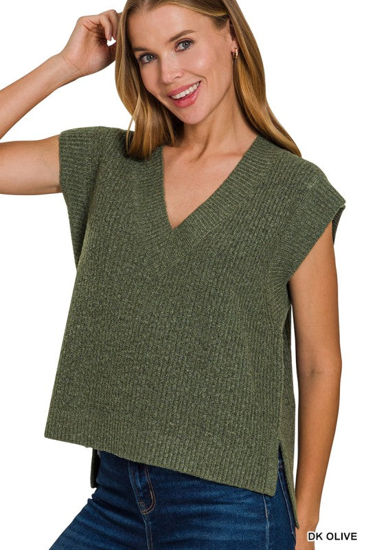 Drift Oversized Sweater Vest with Side Slit