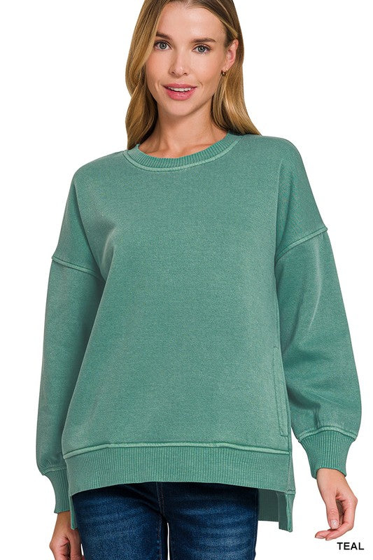 Ember Pigment Dye Hi-Low Hem Pullover