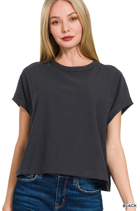 Essential Cotton Slub Round Neck Tee