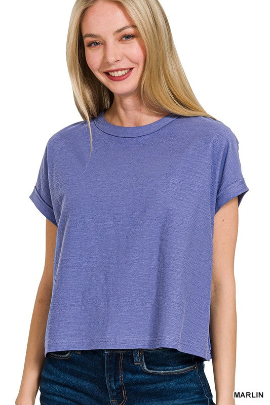 Essential Cotton Slub Round Neck Tee