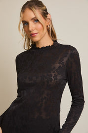 Serene Mock Neck Lace Top