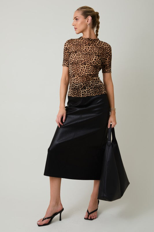Halo Mock Neck Mesh Top