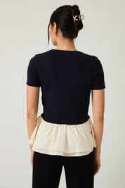 Blend Knit and Woven Mic Peplum