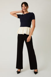 Blend Knit and Woven Mic Peplum