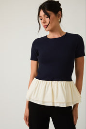 Blend Knit and Woven Mic Peplum