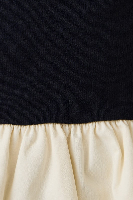 Blend Knit and Woven Mic Peplum