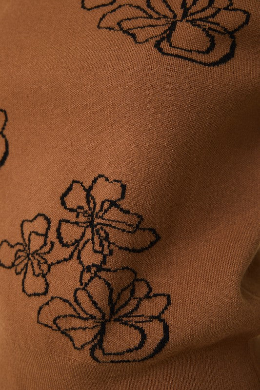 Petal Puff Sleeve Flower Sweater