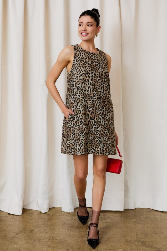 Wild Animal Print Shift Dress