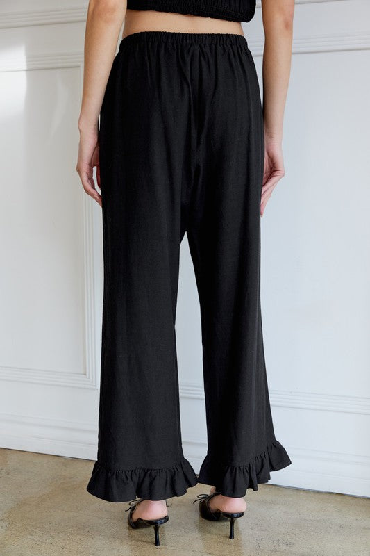 Flounce Ruffle Detail Pants