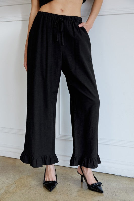 Flounce Ruffle Detail Pants