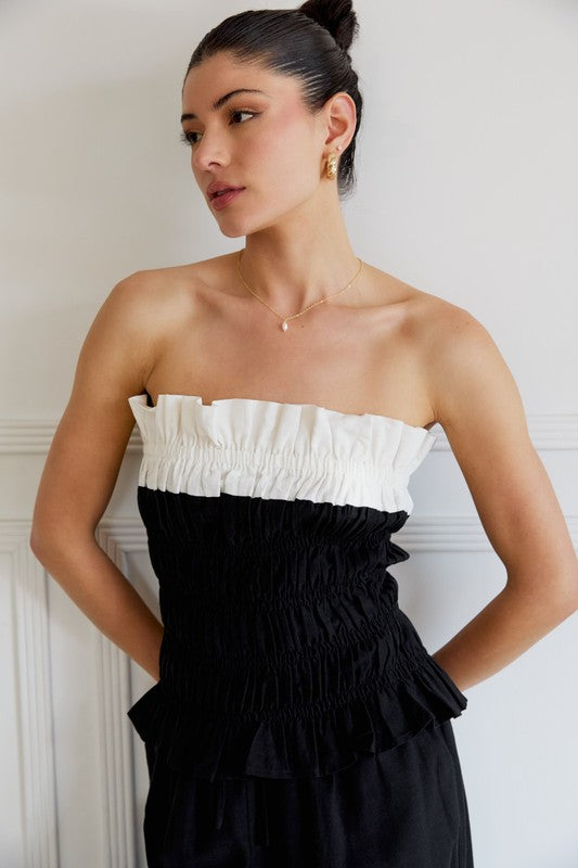 Glow Strapless Smocked Top