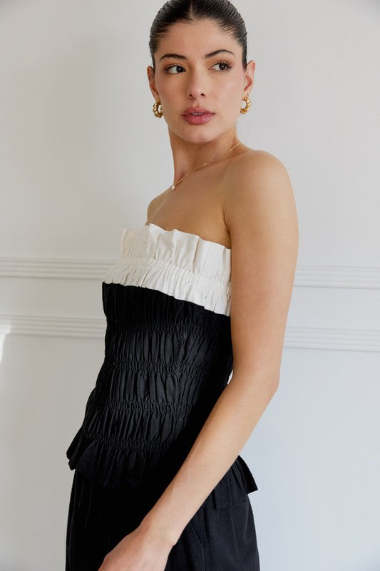 Glow Strapless Smocked Top