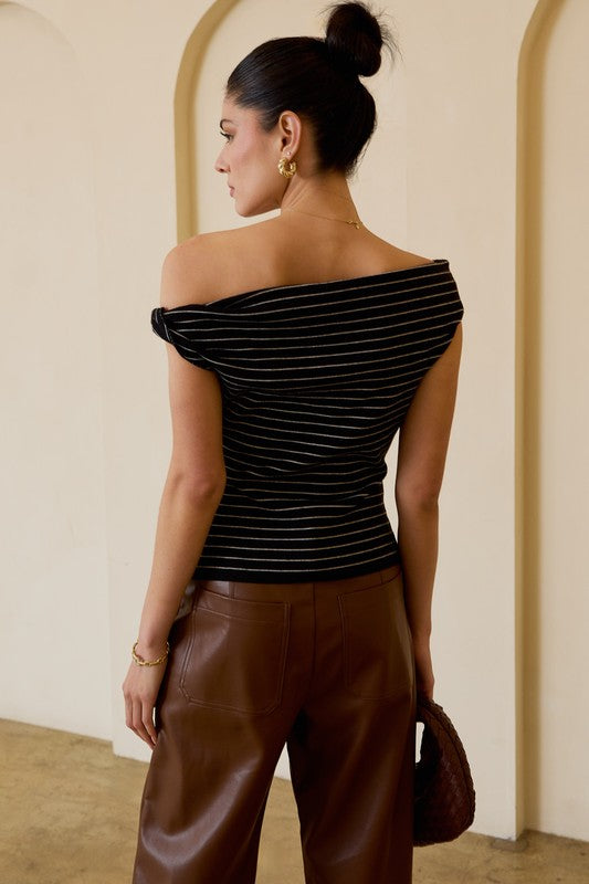 Twine Twisted Stripe Knit Top