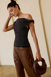 Twine Twisted Stripe Knit Top