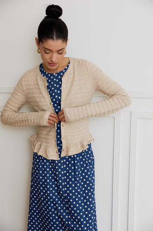 Lace Pointelle Knit Cardigan