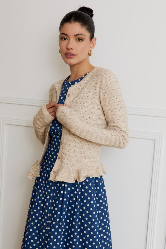 Lace Pointelle Knit Cardigan