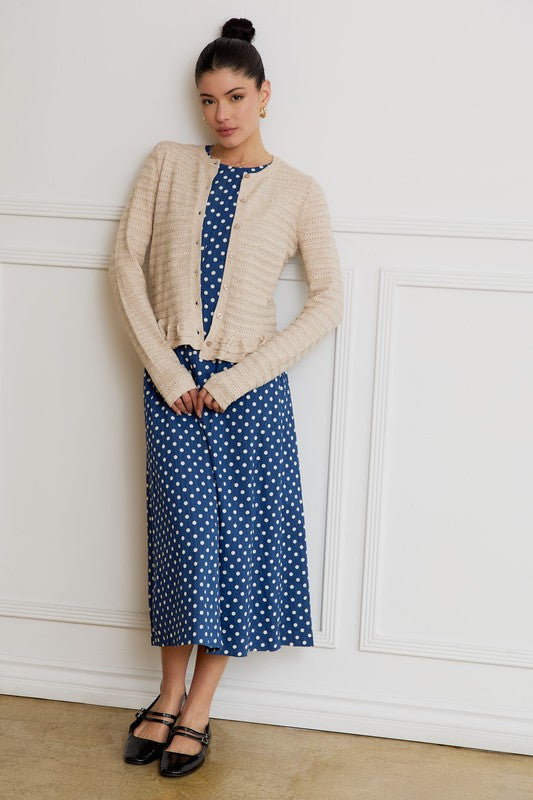 Lace Pointelle Knit Cardigan