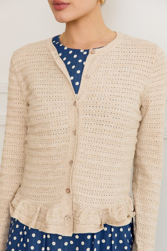 Lace Pointelle Knit Cardigan