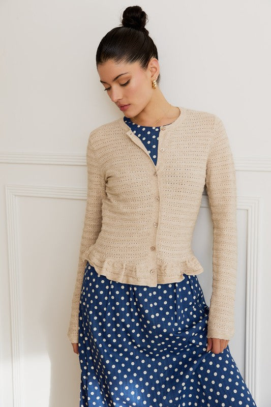 Lace Pointelle Knit Cardigan