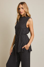 Nova Mock Neck Sleeveless Top