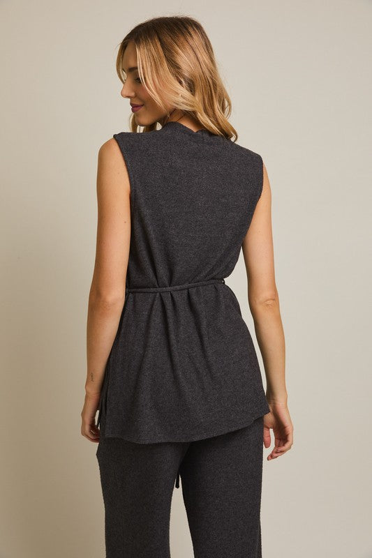 Nova Mock Neck Sleeveless Top