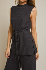 Nova Mock Neck Sleeveless Top