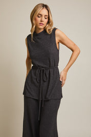Nova Mock Neck Sleeveless Top