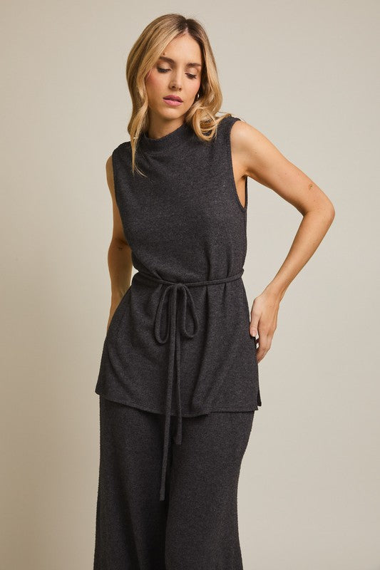 Nova Mock Neck Sleeveless Top